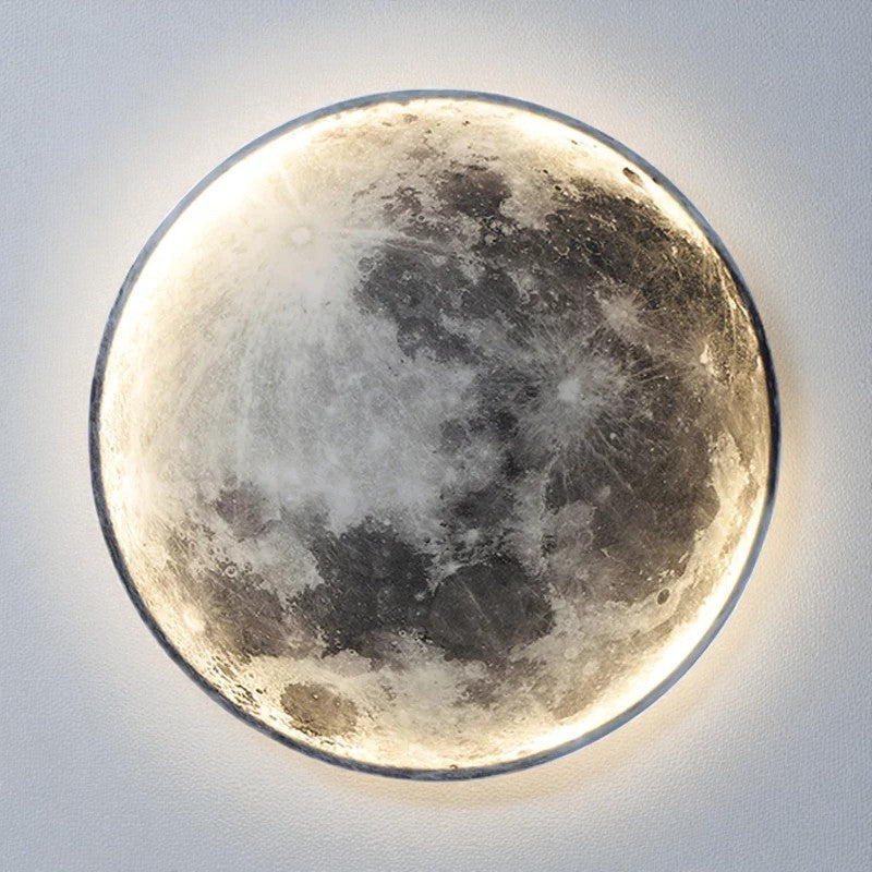 Dimmable LED Moon Wall Sconce with Remote Control