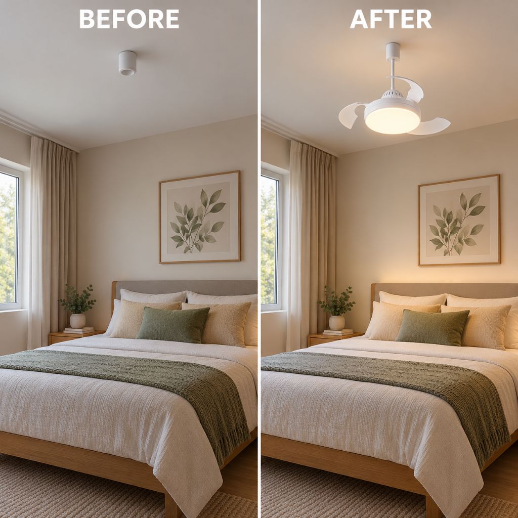 E27 LED Ceiling Fan Light with Remote Control and Timer