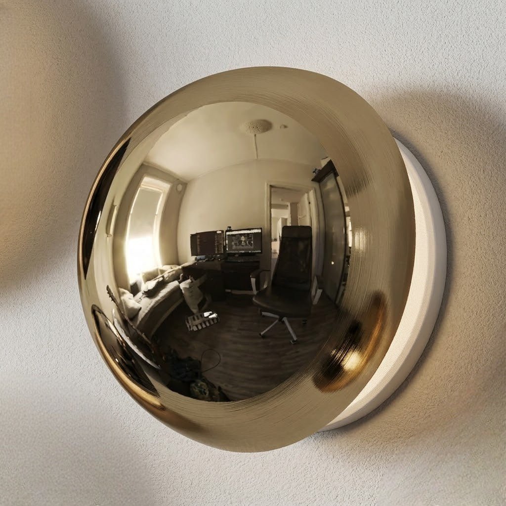 Eclipse Chrome Globe Wall Light Japandi Sphere Sconce - Lattea Global