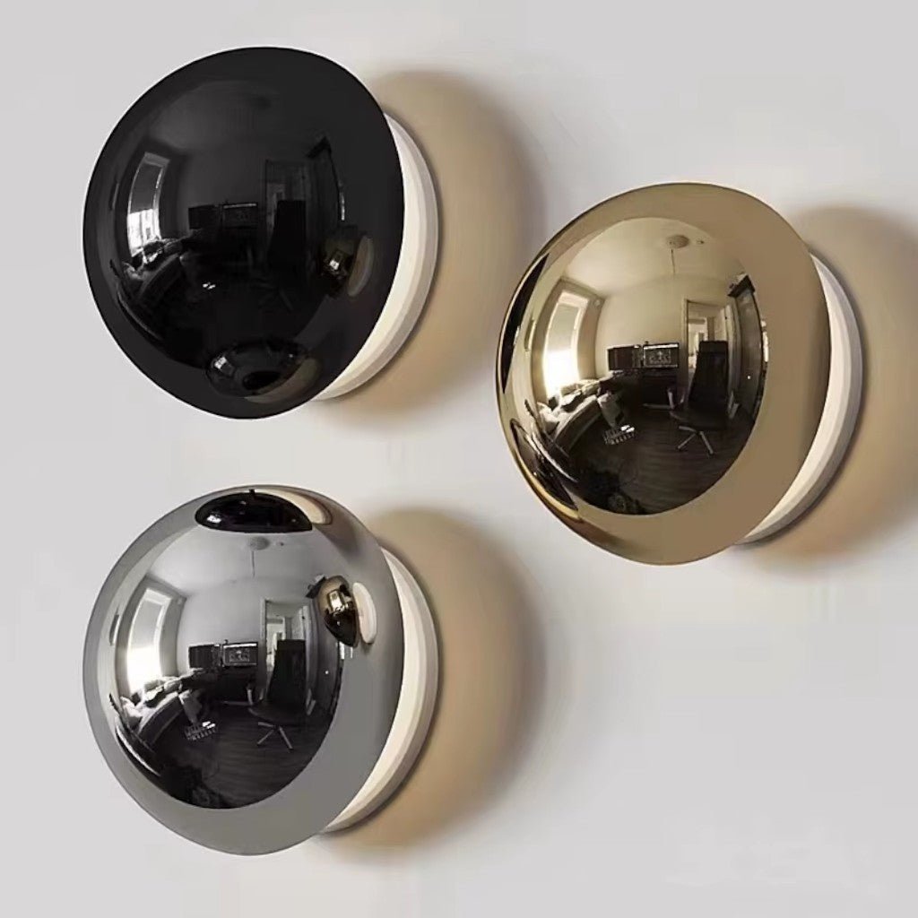 Eclipse Chrome Globe Wall Light Japandi Sphere Sconce - Lattea Global