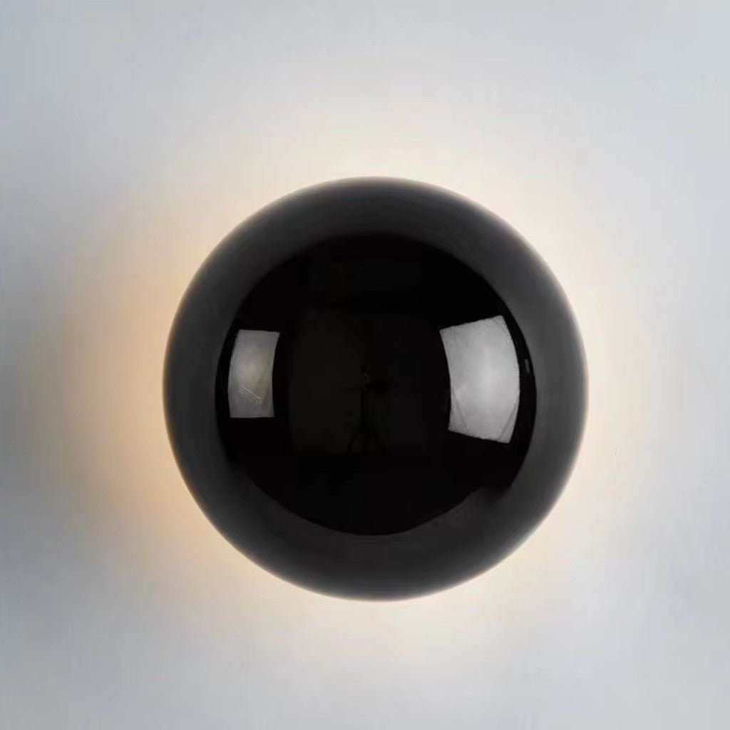 Eclipse Chrome Globe Wall Light Japandi Sphere Sconce - Lattea Global