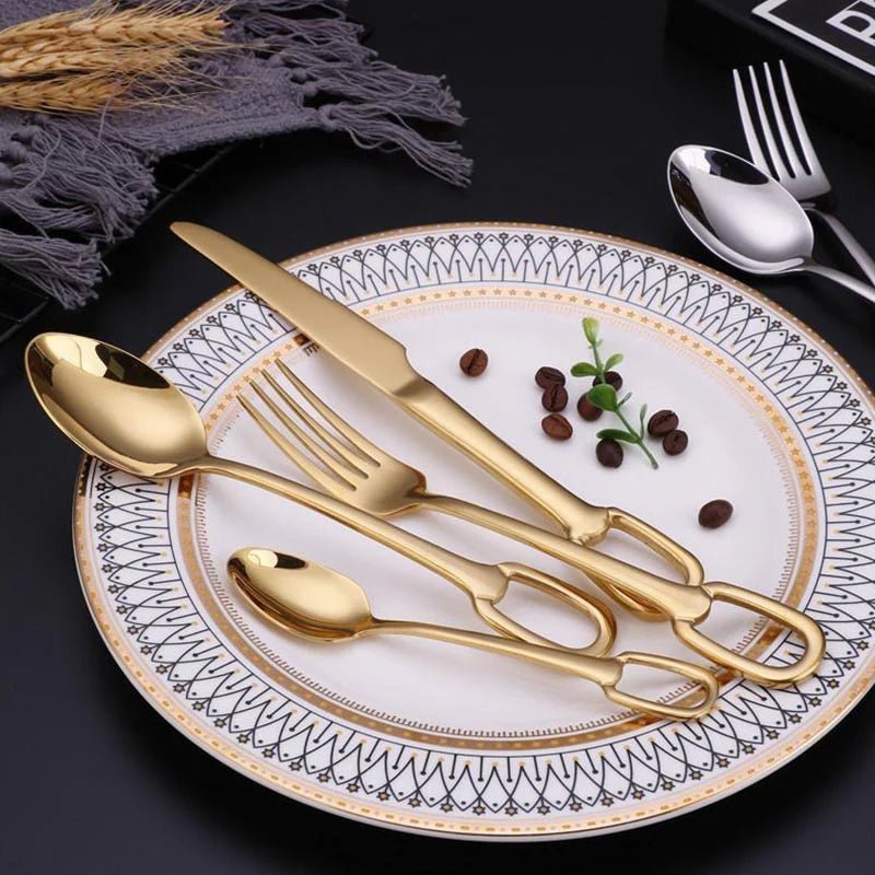 Elegance Ringlet Flatware Set – 18/10 Stainless Steel & Ring Handle - Lattea Global