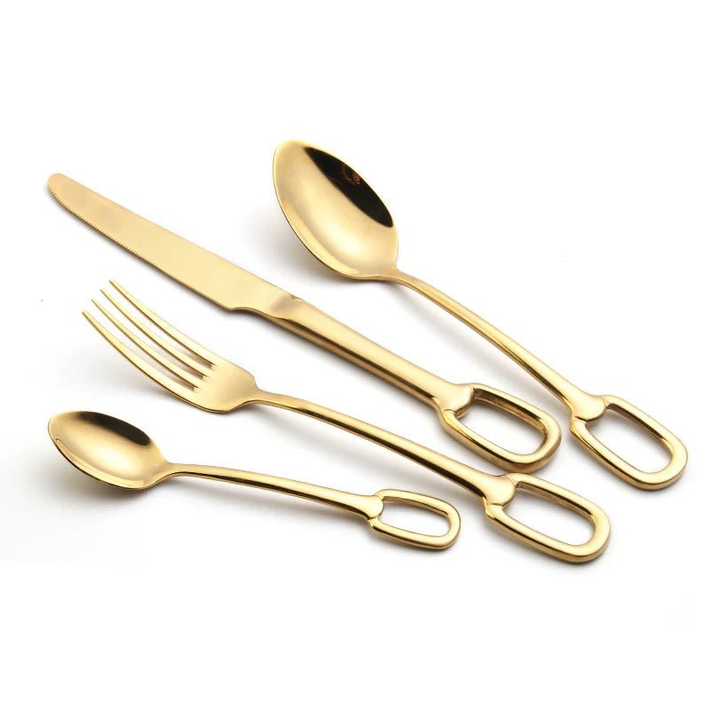 Elegance Ringlet Flatware Set – 18/10 Stainless Steel & Ring Handle - Lattea Global