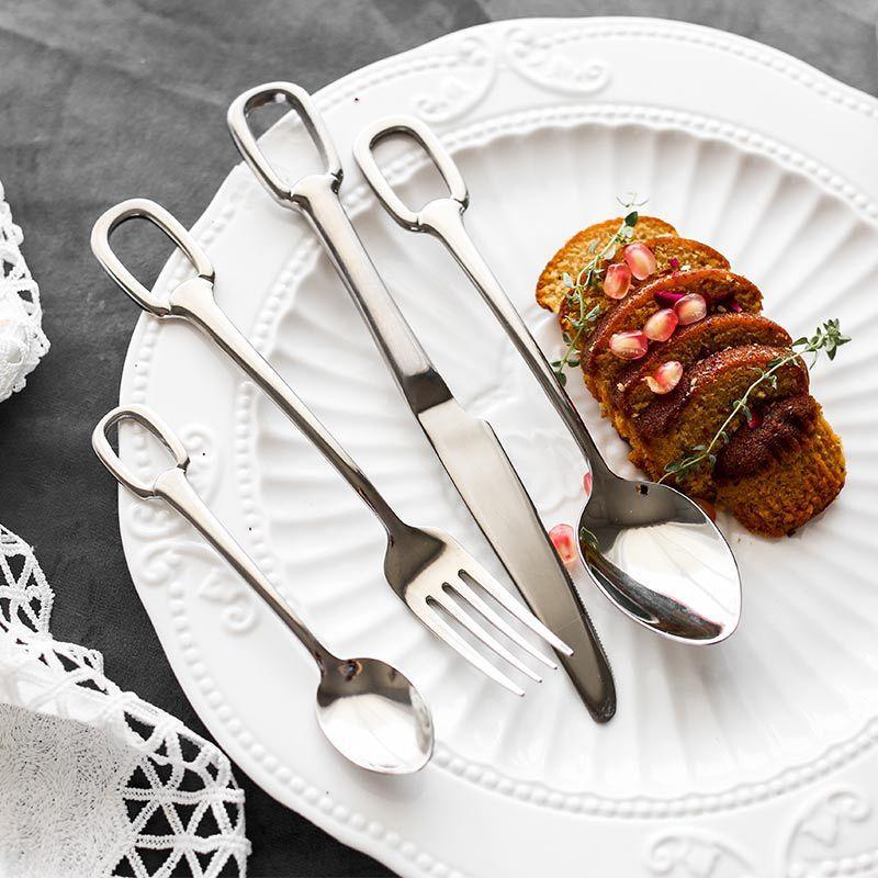 Elegance Ringlet Flatware Set – 18/10 Stainless Steel & Ring Handle - Lattea Global