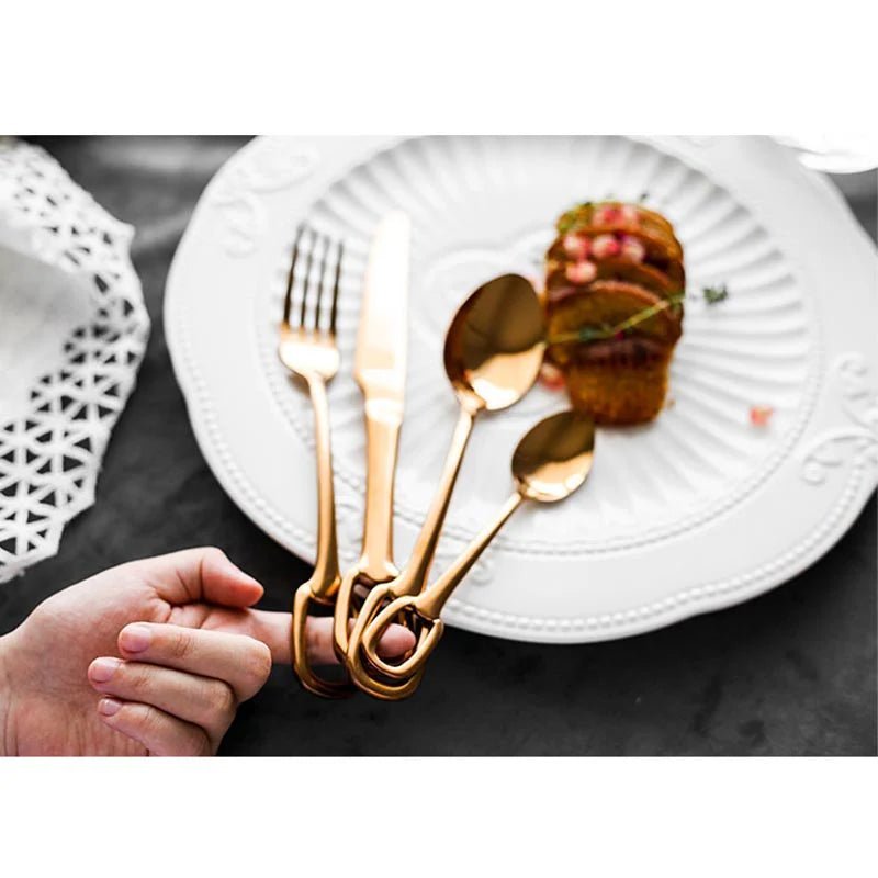 Elegance Ringlet Flatware Set – 18/10 Stainless Steel & Ring Handle - Lattea Global