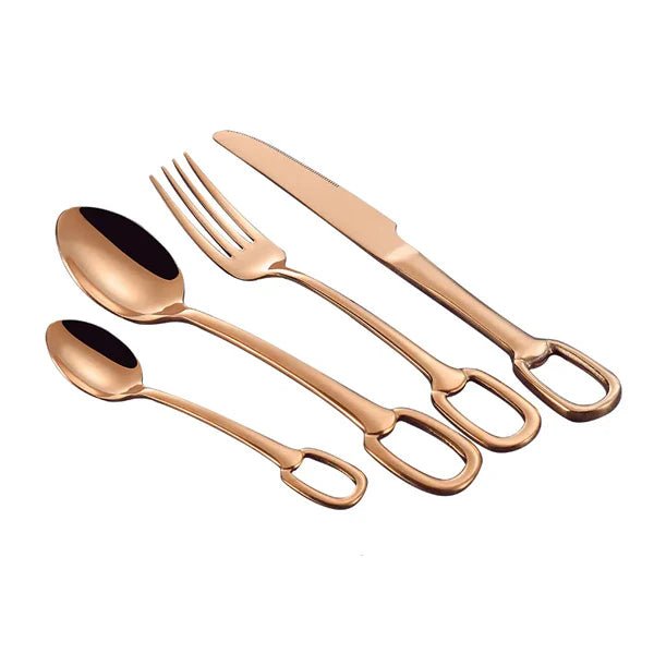 Elegance Ringlet Flatware Set – 18/10 Stainless Steel & Ring Handle - Lattea Global