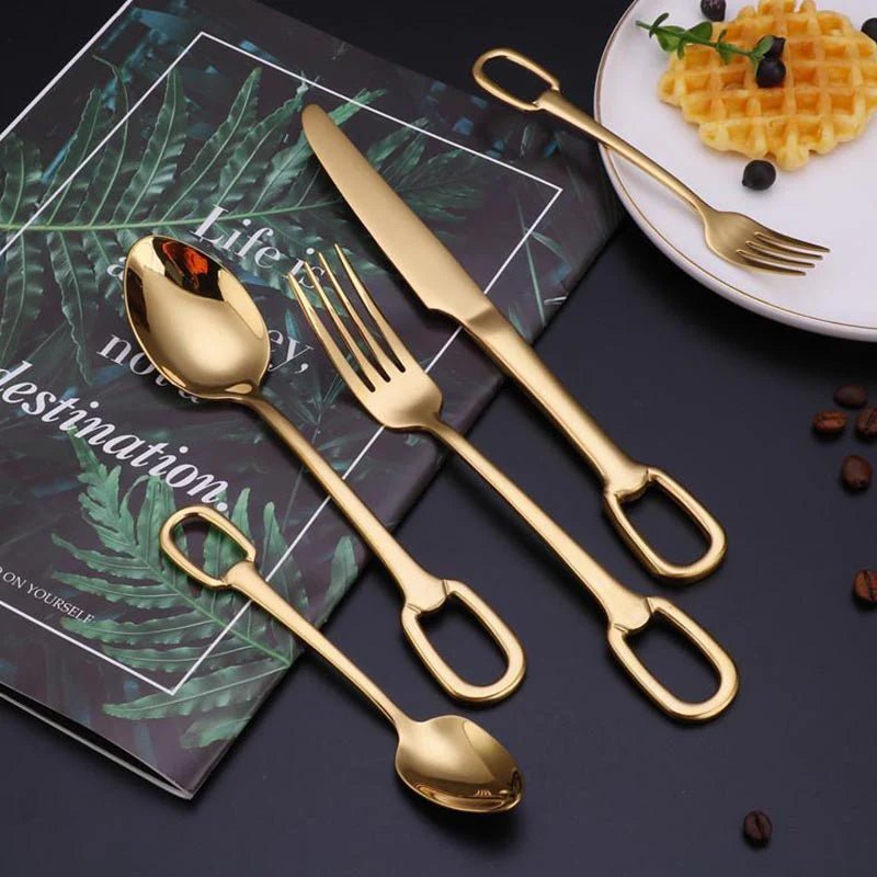 Elegance Ringlet Flatware Set – 18/10 Stainless Steel & Ring Handle - Lattea Global
