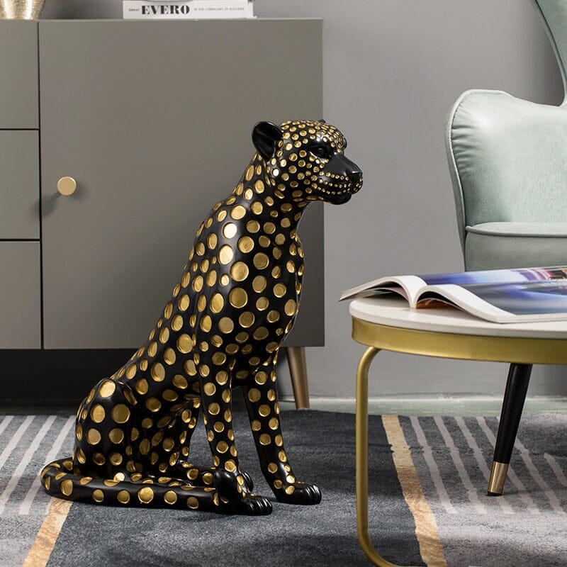 Elegant Leopard Sculpture - Lattea Global