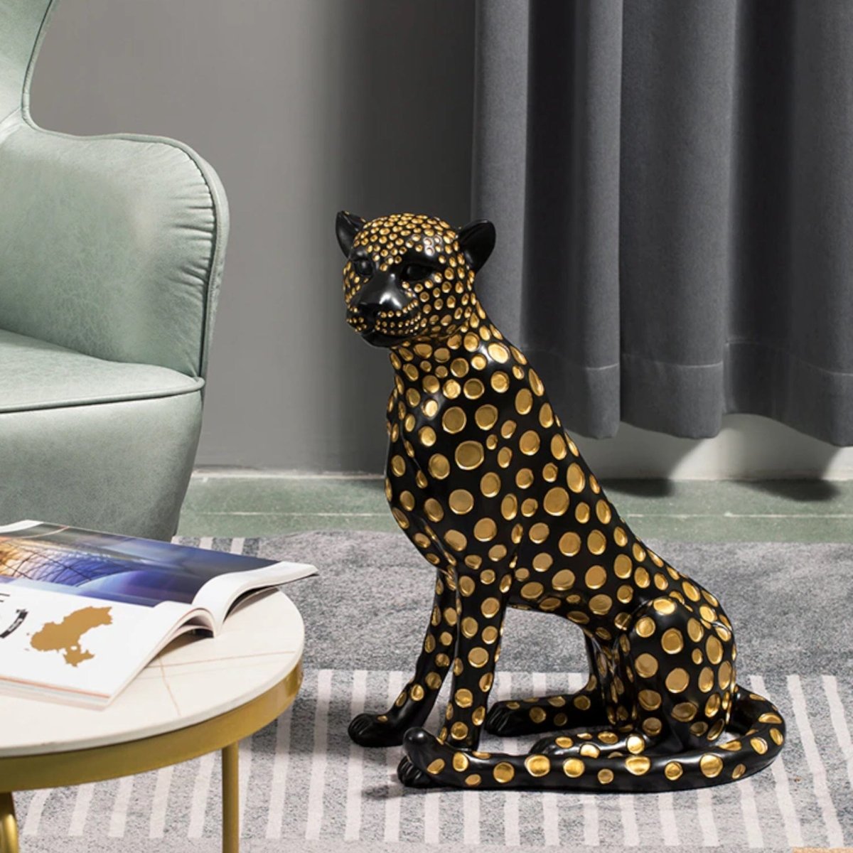 Elegant Leopard Sculpture - Lattea Global