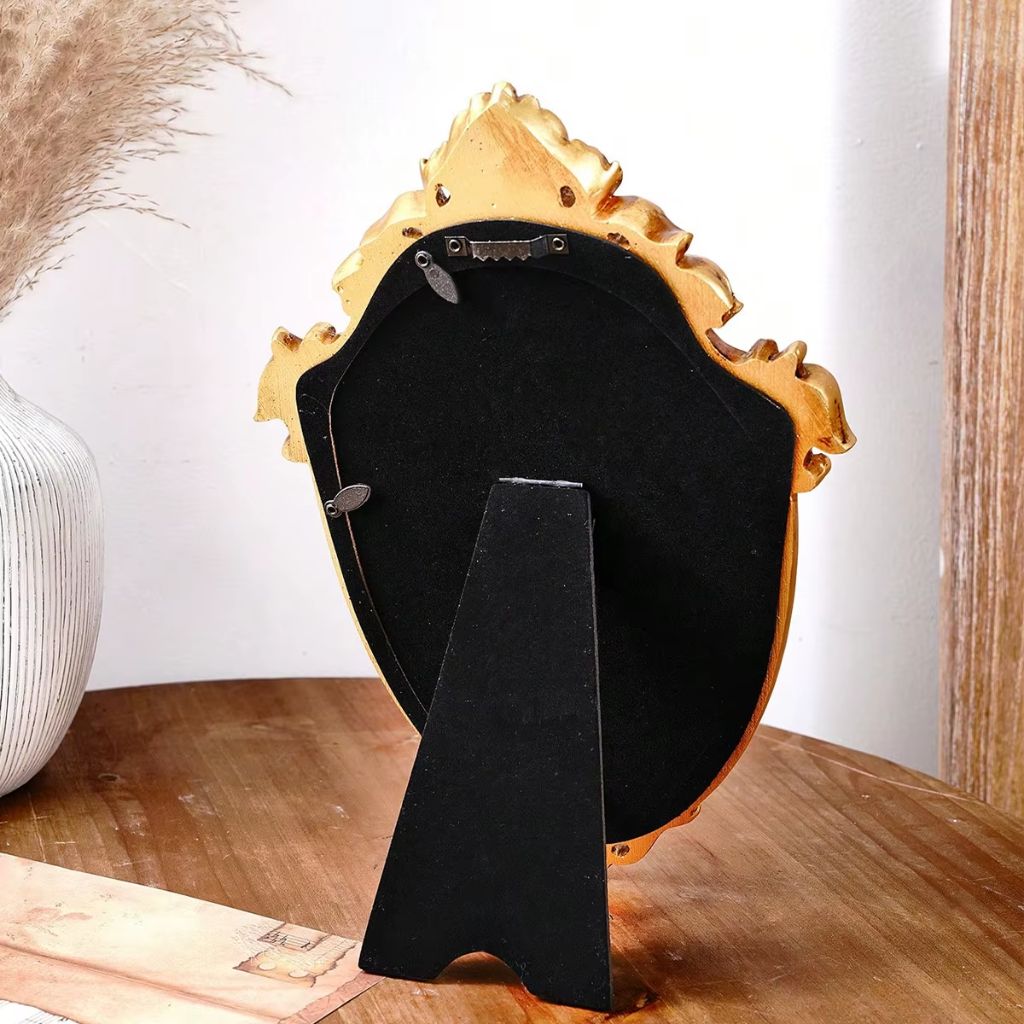 European Classical Oval Mirror Gold Pattern