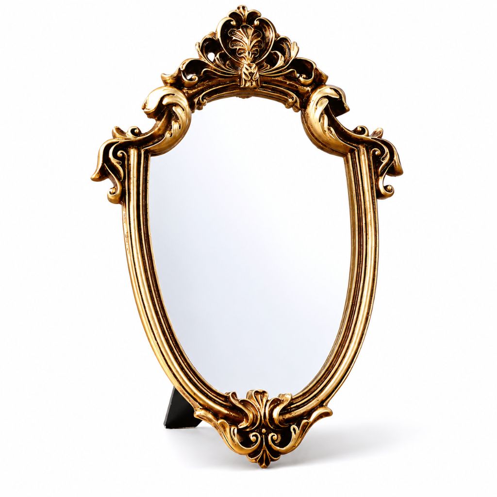 European Classical Oval Mirror Gold Pattern