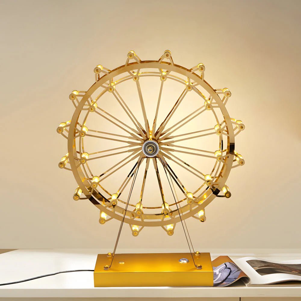 Ferris Wheel Gold Iron Table Lamp - Lattea Global
