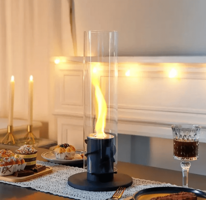 Fire Pit Tabletop Natural Gas Cozy Torch Flame - Lattea Global