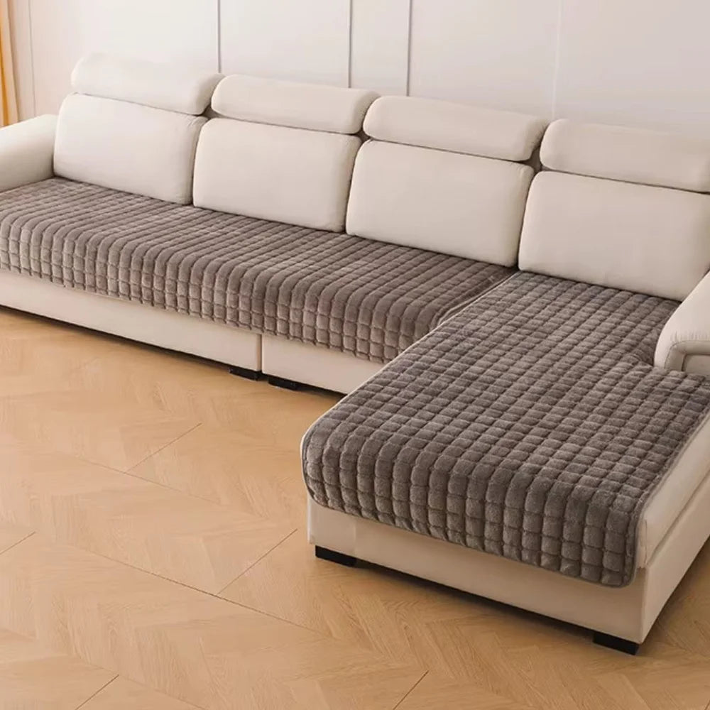 Flannel sofa cushion cover non-slip thickened plush - view 6