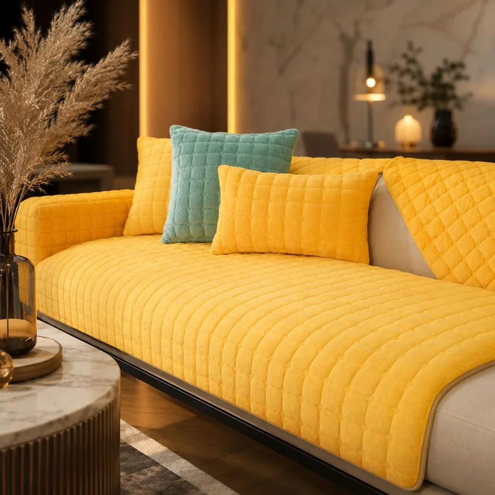 Flannel sofa cushion cover non-slip thickened plush - view 10