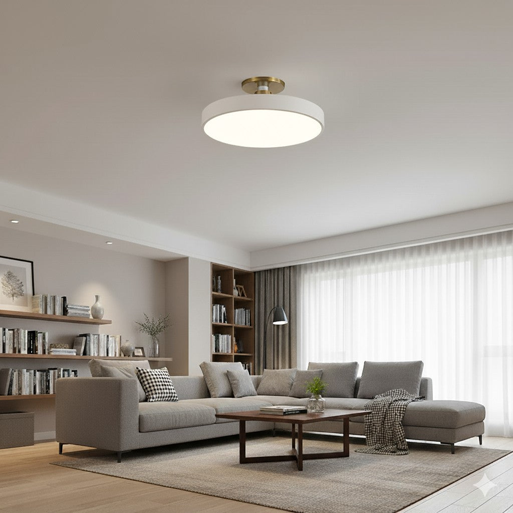 Flush Mount Ceiling Light Fixture with Nordic Round Design