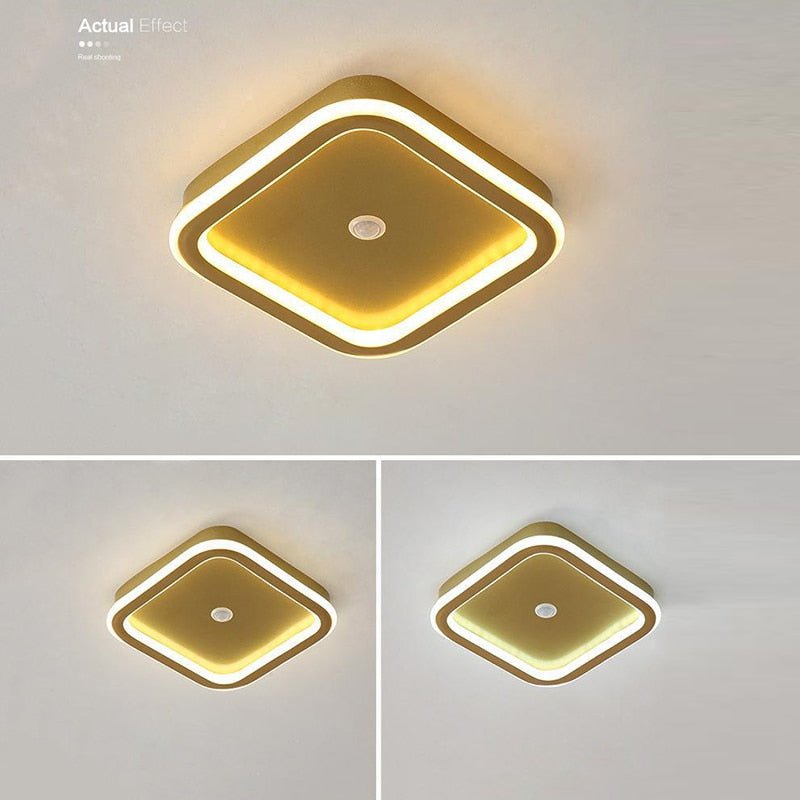 Flush Mount Square LED Ceiling Fixture with Motion Sensor - Lattea Global