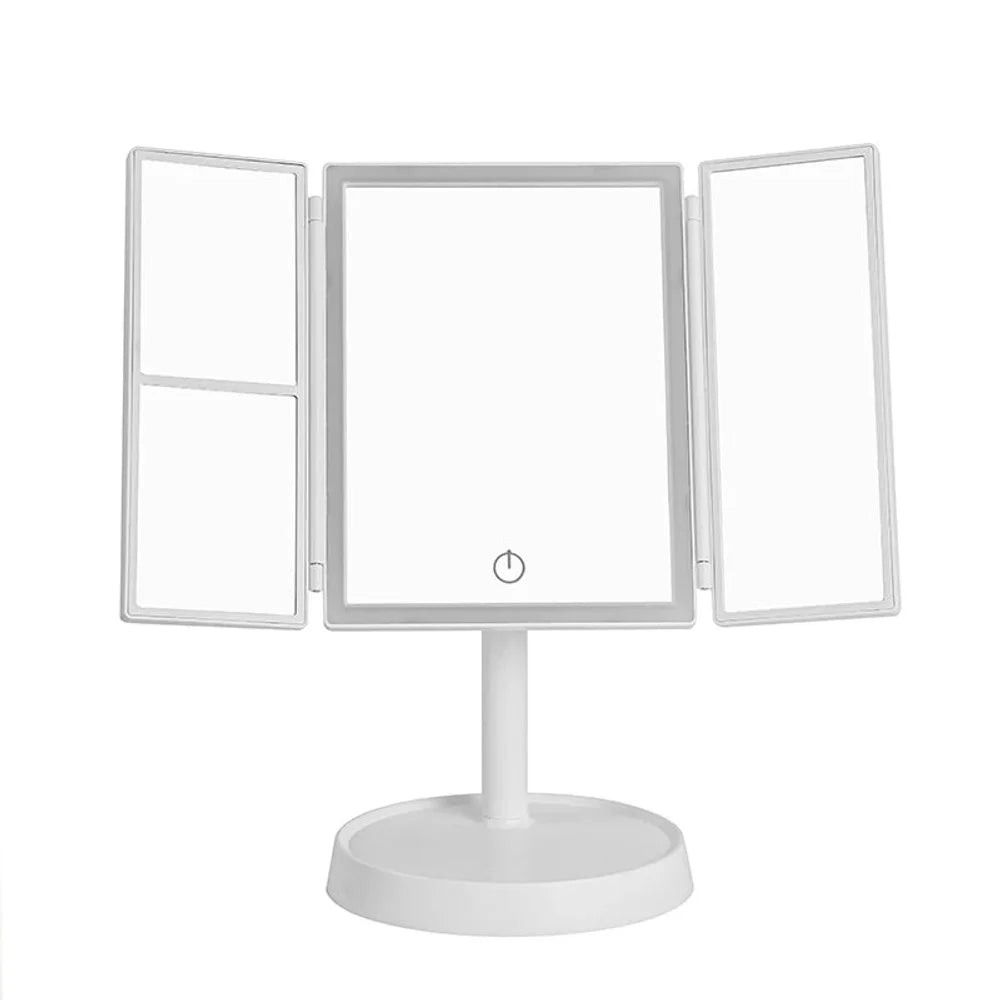Foldable makeup magnifying mirror with led light 3 tone dimmable – view 14