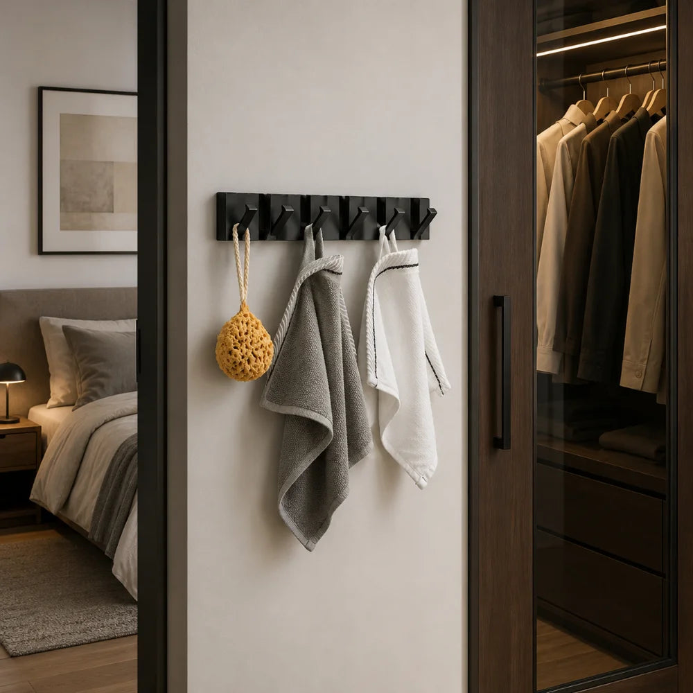 Foldable wall hook minimalist stainless steel 2 to 6 hooks – view 2