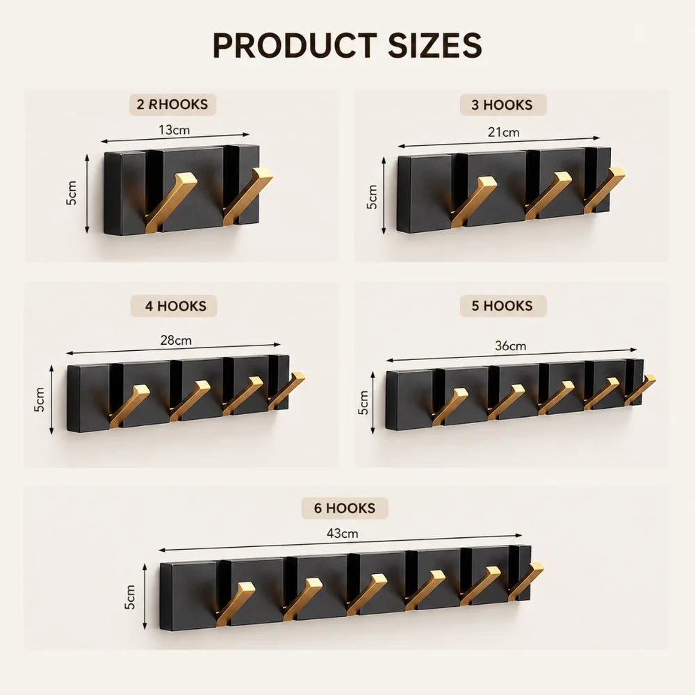 Foldable wall hook minimalist stainless steel 2 to 6 hooks – view 18