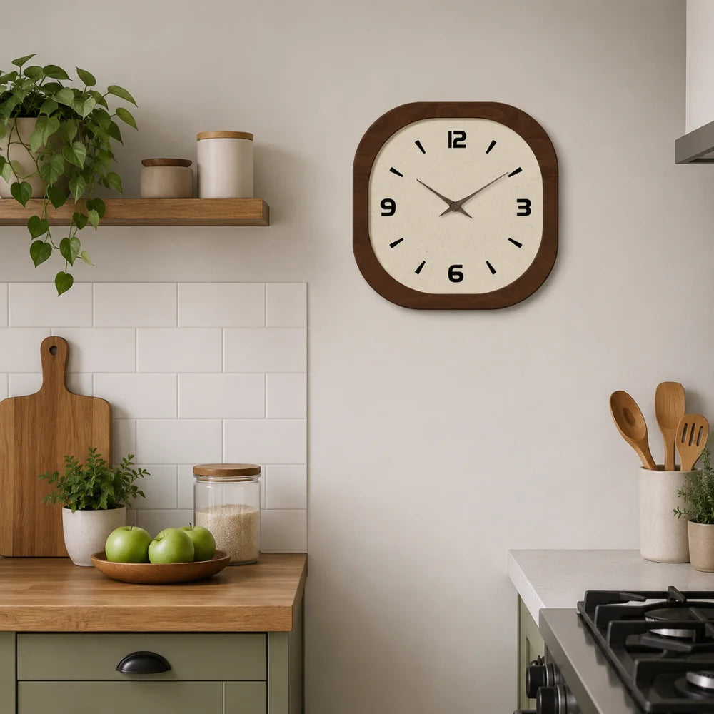 French vintage wooden style wall clock - large minimalist – view 9