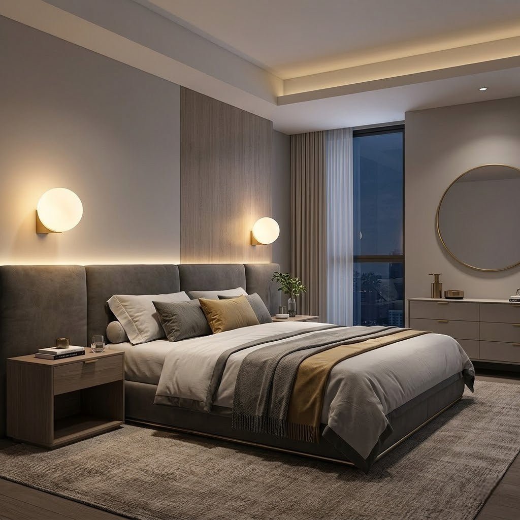 Frosted Glass Ball Wall Light - Japandi Minimalist LED Sconce - Lattea Global