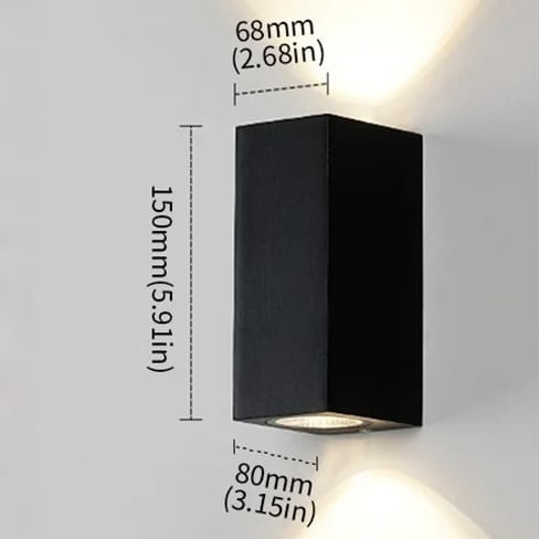 Geometric Black Up Down Wall Light - Lattea Global