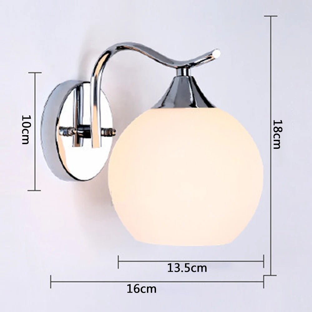 Glass Orb Wall Sconce with Metal Frame - Lattea Global