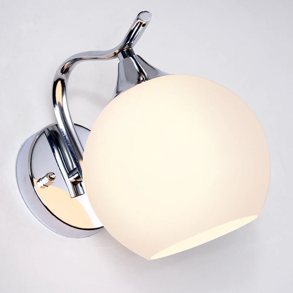 Glass Orb Wall Sconce with Metal Frame - Lattea Global