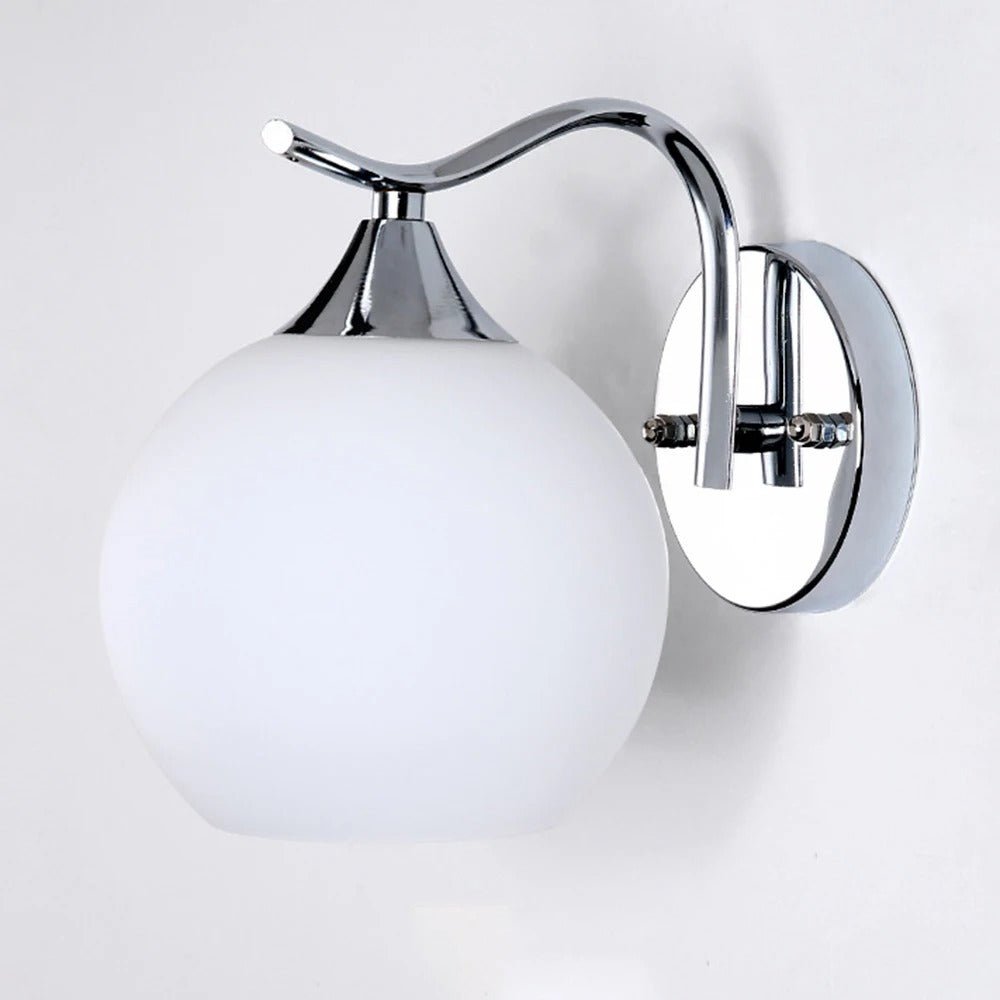Glass Orb Wall Sconce with Metal Frame - Lattea Global