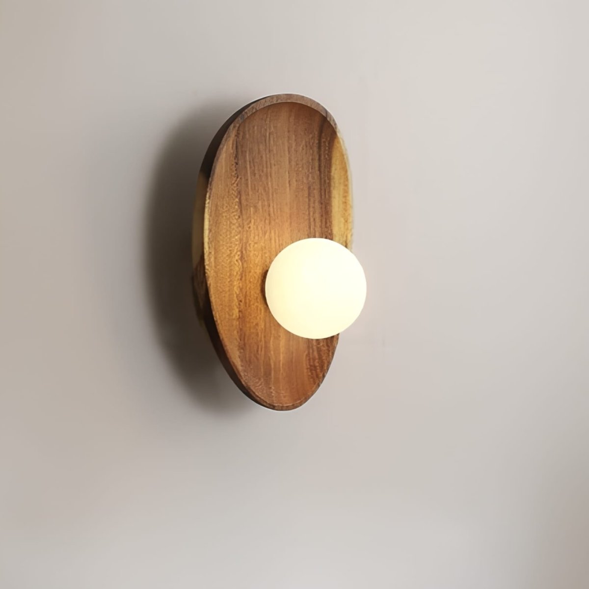 Globe Wall Light with Solid Wood Base - Lattea Global