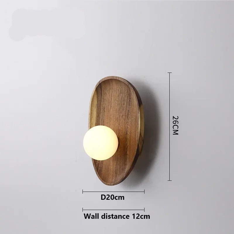 Globe Wall Light with Solid Wood Base - Lattea Global