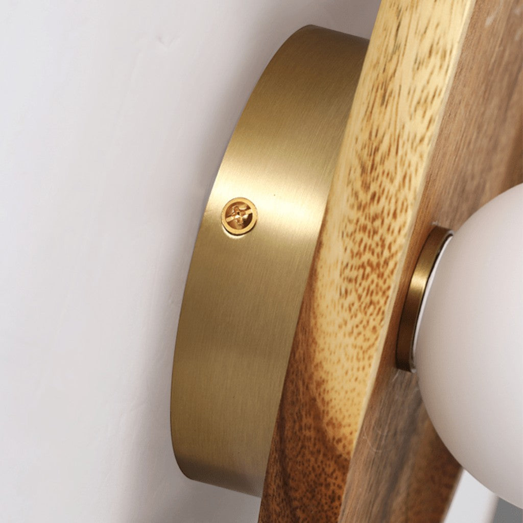 Globe Wall Light with Solid Wood Base