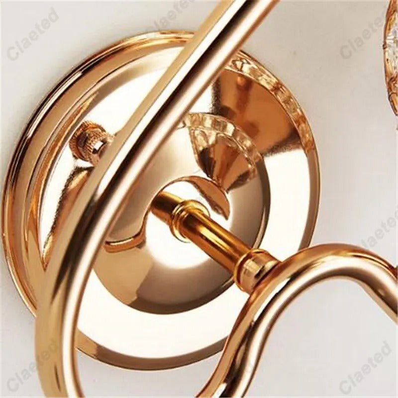 Gold Crystal LED Wall Sconce with Globe Shade - Lattea Global