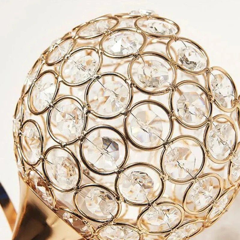 Gold Crystal LED Wall Sconce with Globe Shade - Lattea Global