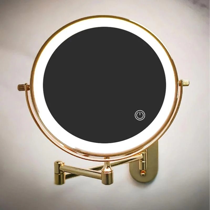Gold LED Magnifying Mirror – Rechargeable Perfect for Makeup & Bathroom - Lattea Global