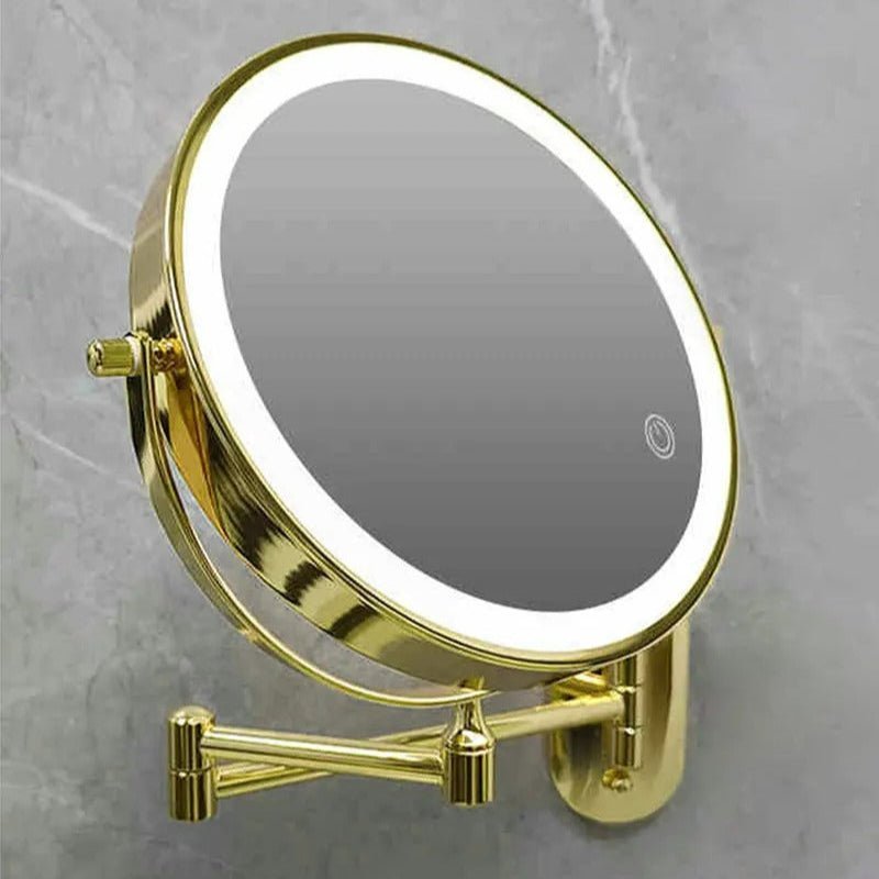 Gold LED Magnifying Mirror – Rechargeable Perfect for Makeup & Bathroom - Lattea Global