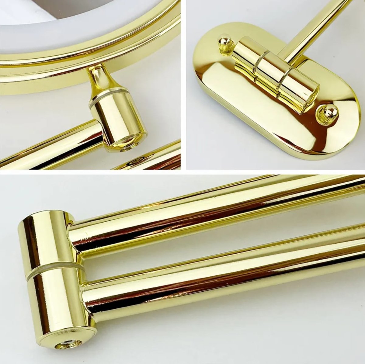 Gold LED Magnifying Mirror – Rechargeable Perfect for Makeup & Bathroom - Lattea Global