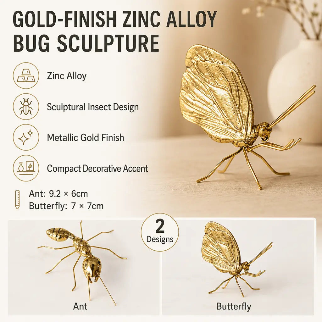 Gold-Finish Zinc Alloy Bug Sculpture benefits and designs