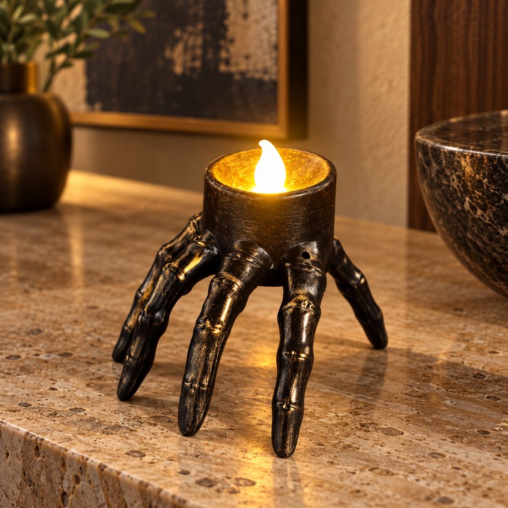 Halloween Skeleton Flameless LED Candle Table Decoration