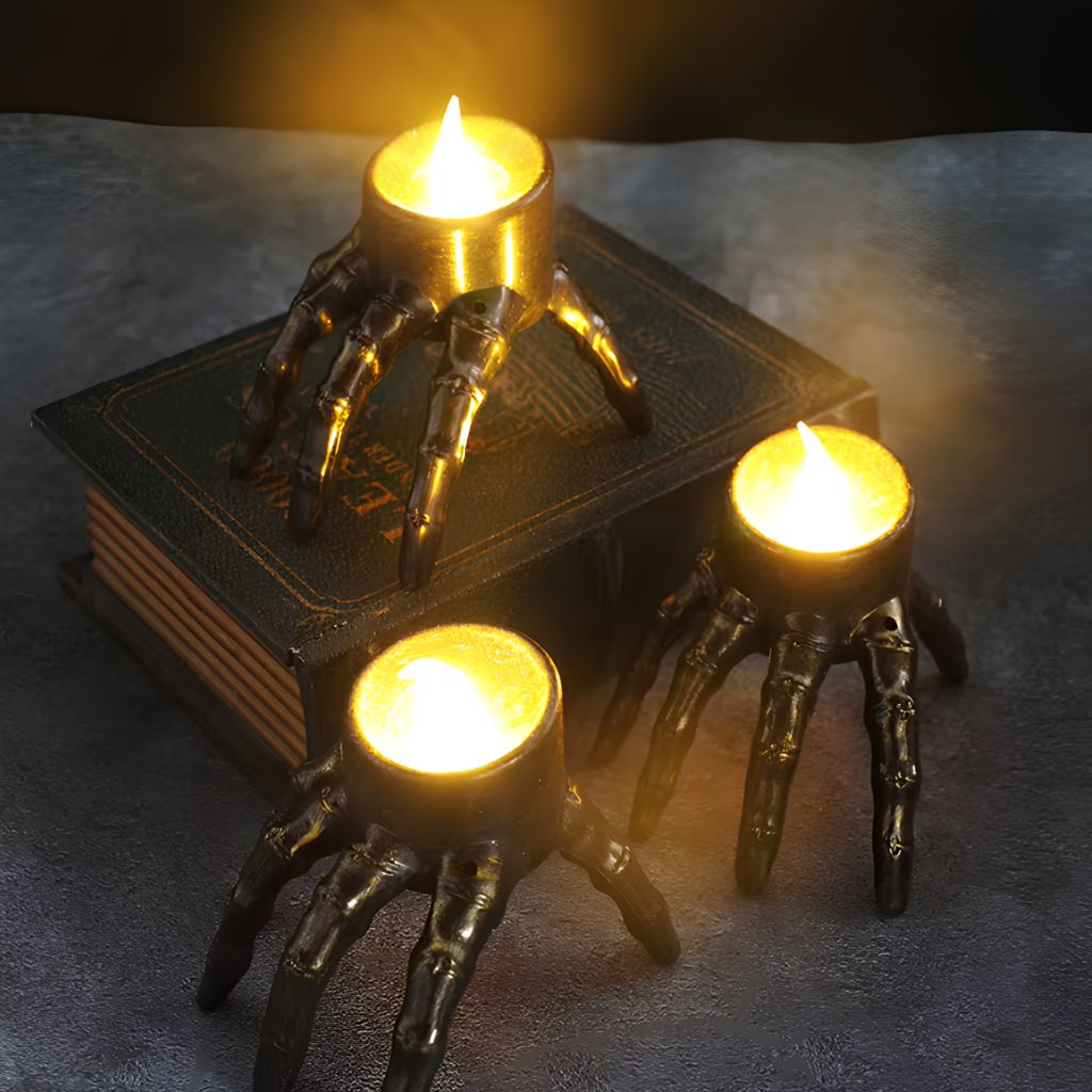 Halloween Skeleton Flameless LED Candle Table Decoration