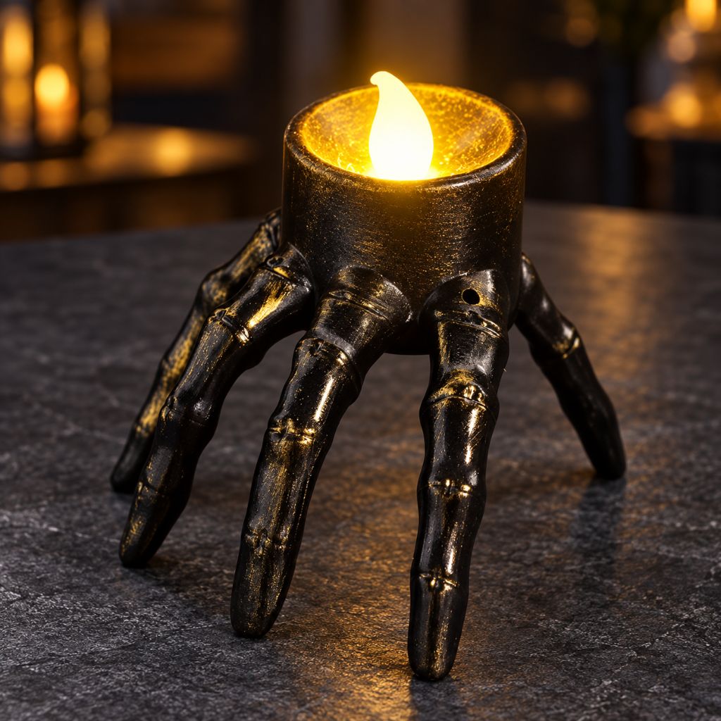 Halloween Skeleton Flameless LED Candle Table Decoration