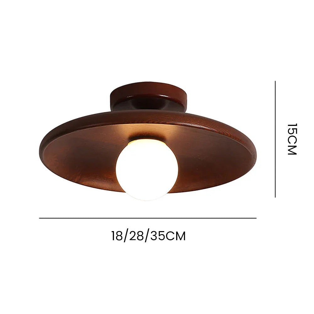 HaloWood Nordic Wood Round Ceiling Light - Lattea Global