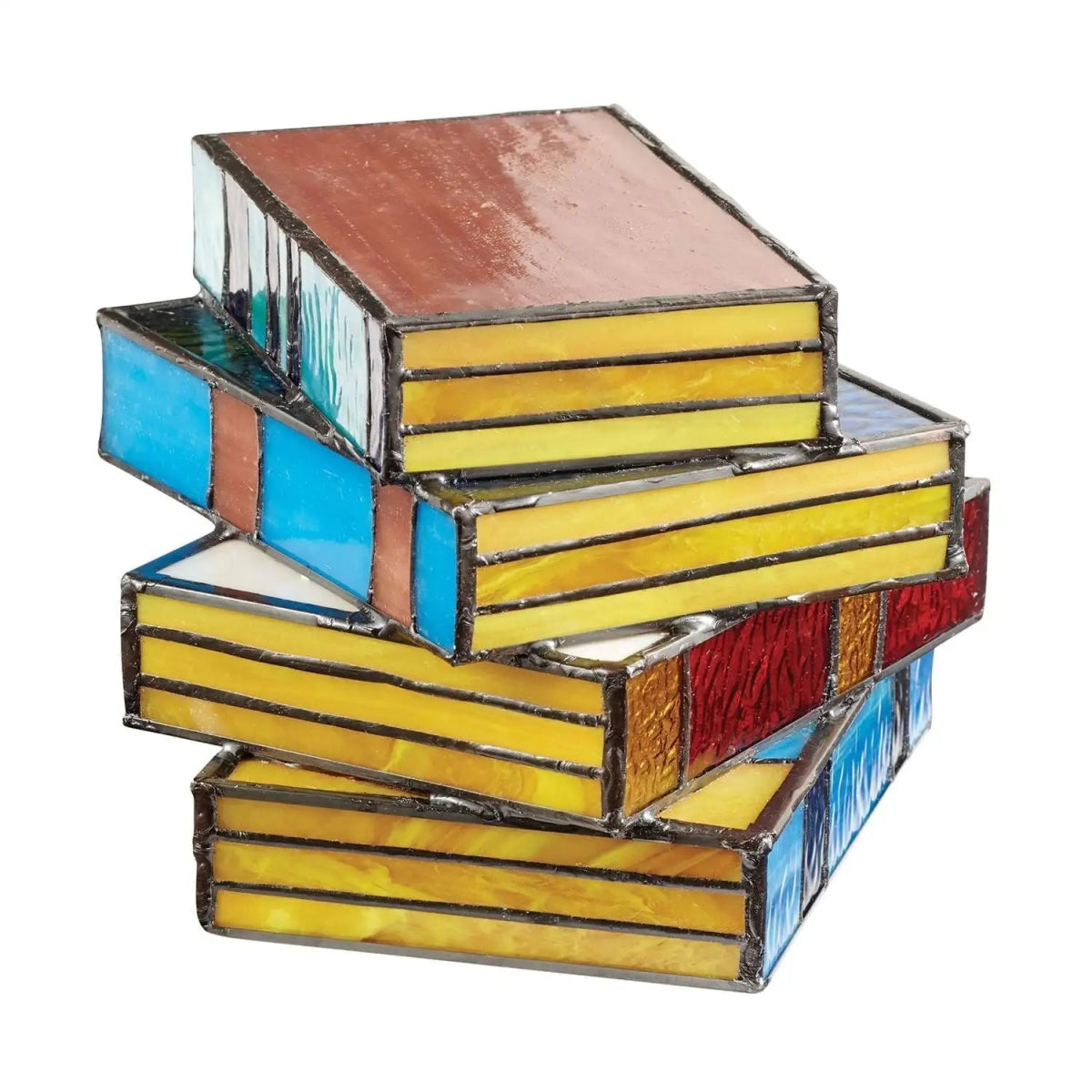 Handcrafted Stained Glass Book Lamp - Lattea Global