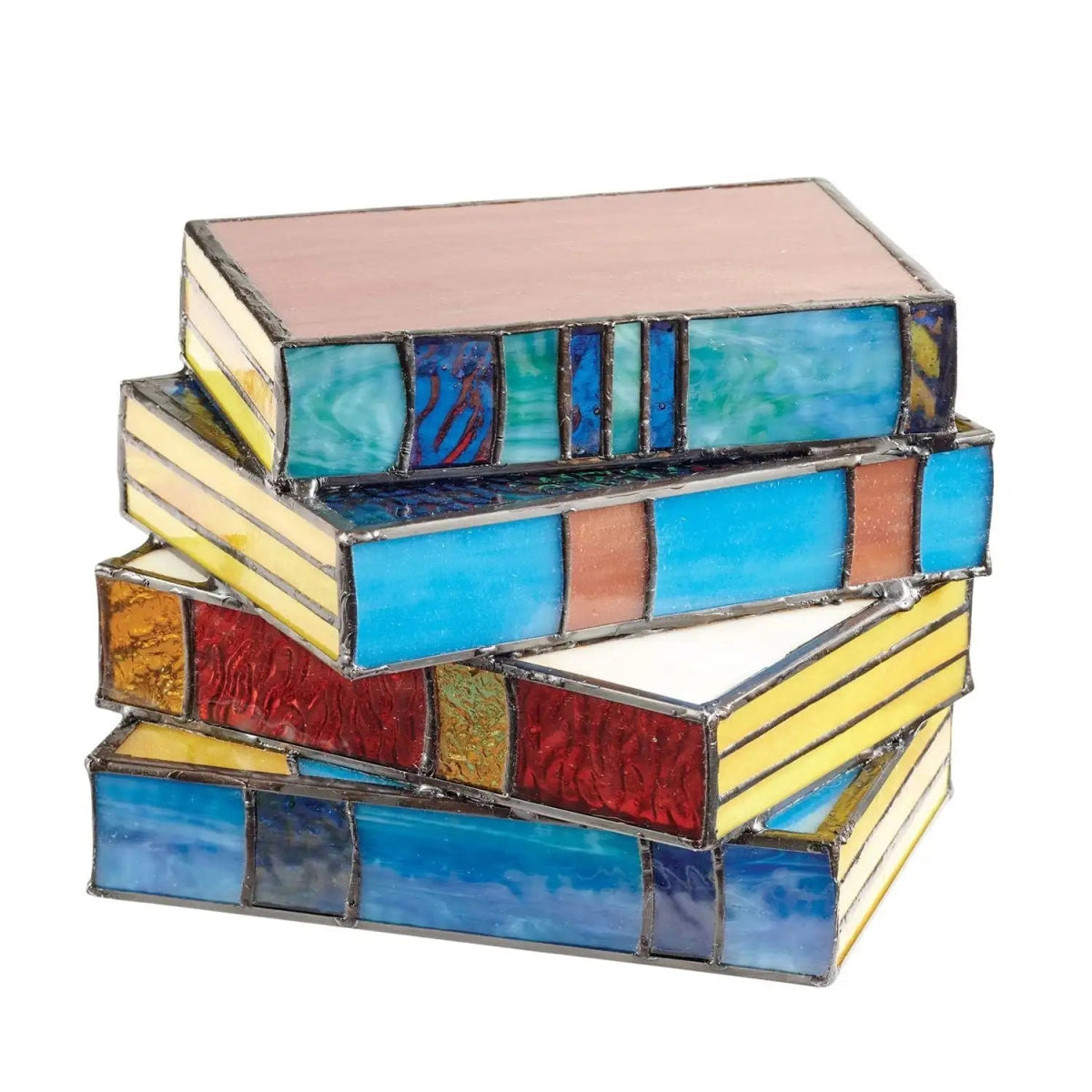Handcrafted Stained Glass Book Lamp - Lattea Global