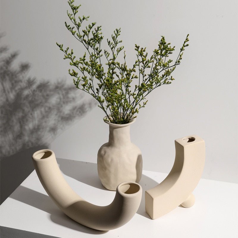 Handmade Ceramic Vase & Candle Holders - Lattea Global