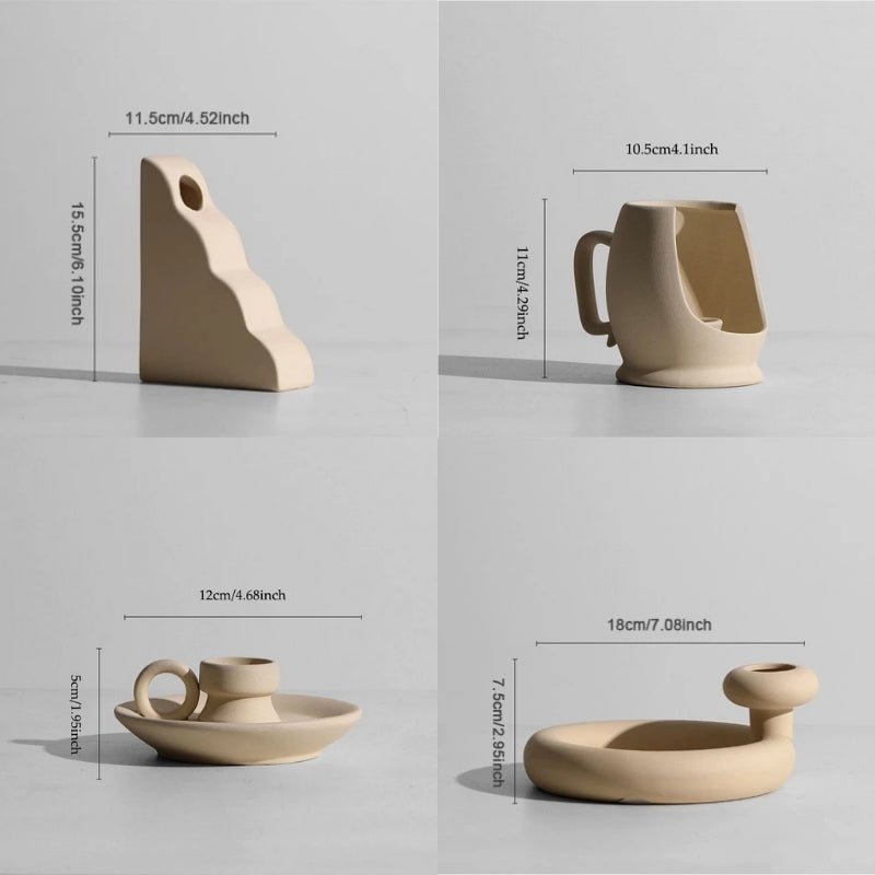 Handmade Ceramic Vase & Candle Holders - Lattea Global