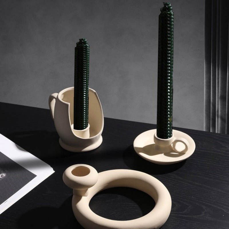 Handmade Ceramic Vase & Candle Holders - Lattea Global