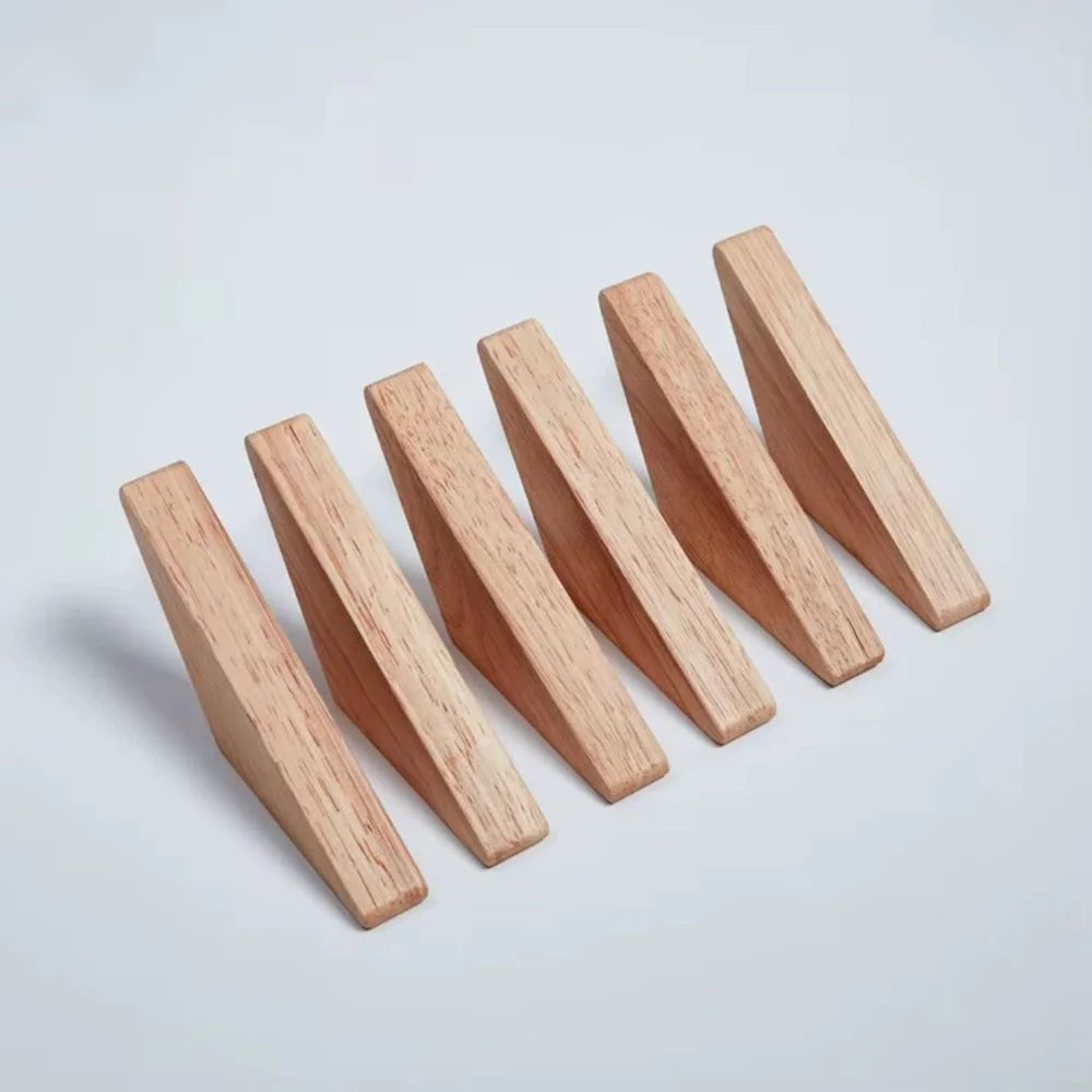 Handmade wooden wall hooks - set of 4 boho natural wood - view 6