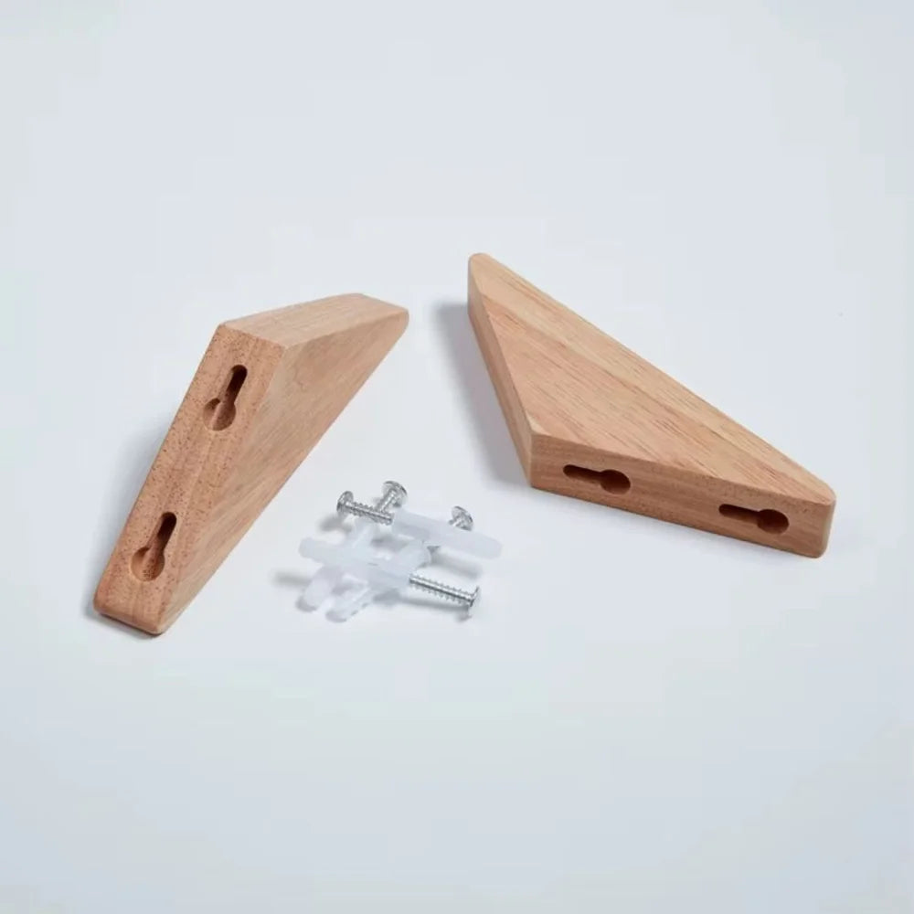 Handmade wooden wall hooks - set of 4 boho natural wood - view 8